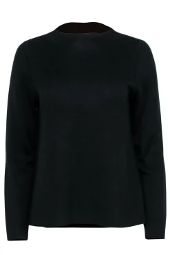 Eileen Fisher - Black & Tan Cotton & Silk Blend Sweater Sz SP
