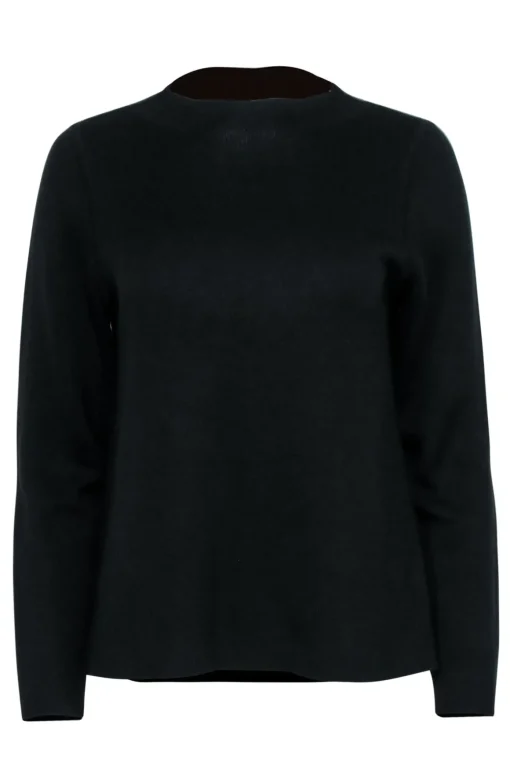 Eileen Fisher - Black & Tan Cotton & Silk Blend Sweater Sz SP