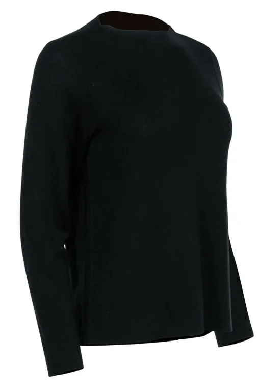 Eileen Fisher - Black & Tan Cotton & Silk Blend Sweater Sz SP
