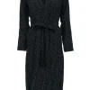 Eileen Fisher - Black & White Polka Dot Printed Tie Belt Kimono Sz XXS