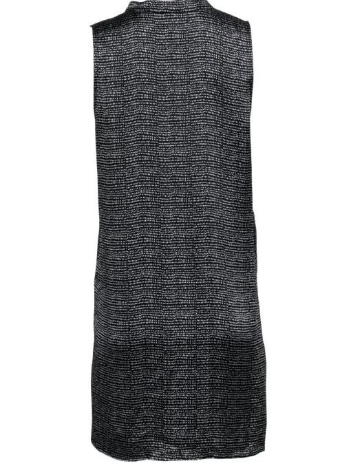 Eileen Fisher - Black Polka Dot Silk Shift Dress Sz S