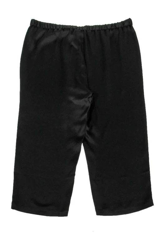 Eileen Fisher - Black Silk Cropped Pants Sz PL