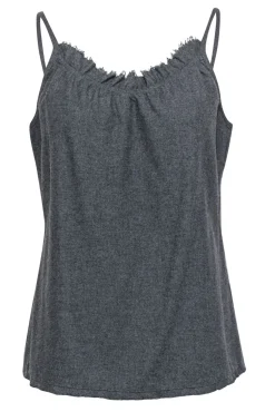 Eileen Fisher - Gray Wool Blend Ruffled Camisole Sz S