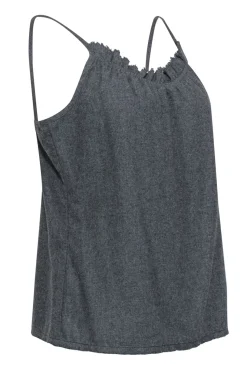 Eileen Fisher - Gray Wool Blend Ruffled Camisole Sz S