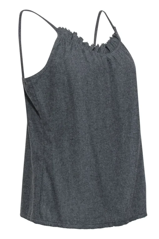 Eileen Fisher - Gray Wool Blend Ruffled Camisole Sz S