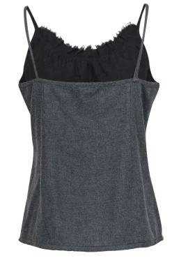 Eileen Fisher - Gray Wool Blend Ruffled Camisole Sz S