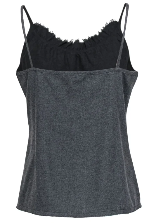Eileen Fisher - Gray Wool Blend Ruffled Camisole Sz S