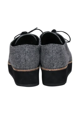 Eileen Fisher - Grey Tweed Lace Up Loafers Sz 9.5