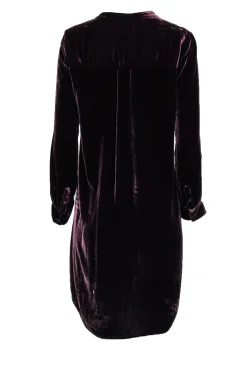 Eileen Fisher - Wine Velvet Dress w/ Front Buttons Sz S
