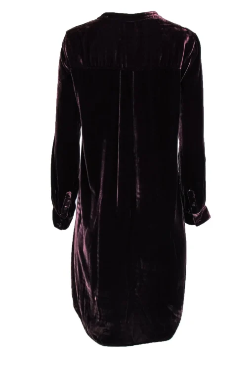 Eileen Fisher - Wine Velvet Dress w/ Front Buttons Sz S