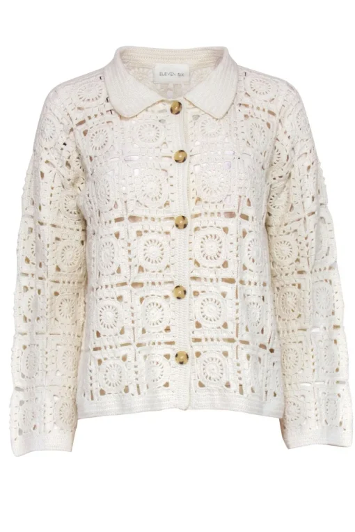 Eleven Six - Ivory Crochet Knit Cardigan Sz XS