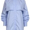 Eleventy - Blue & White Striped Button Down Top Sz 4