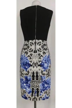 Elie Tahari - Blue & White Lace Print Dress Sz 8