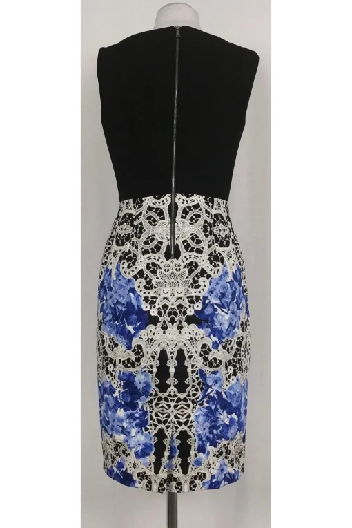 Elie Tahari - Blue & White Lace Print Dress Sz 8