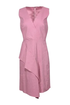Elie Tahari - Blush Pink Asymmetrical Ruffled Fit & Flare Dress Sz 6