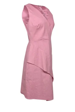 Elie Tahari - Blush Pink Asymmetrical Ruffled Fit & Flare Dress Sz 6