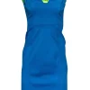 Elie Tahari - Bright Blue Plunge Sheath Dress Sz 2