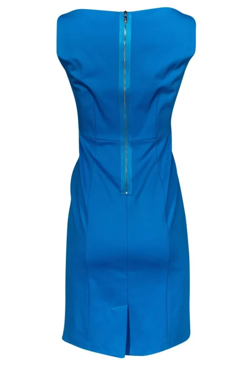 Elie Tahari - Bright Blue Plunge Sheath Dress Sz 2