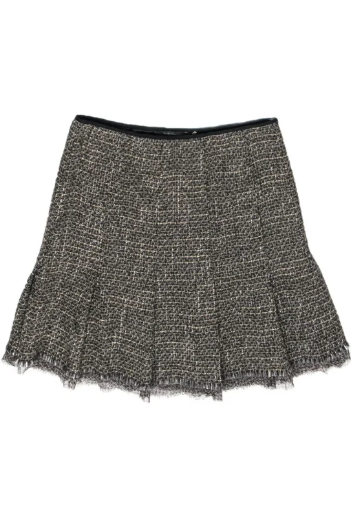 Elie Tahari - Brown Tweed Pleated Skirt Sz 12