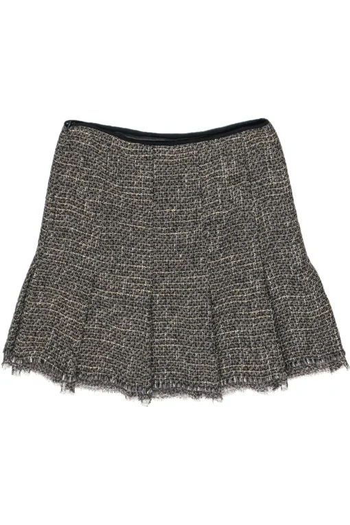 Elie Tahari - Brown Tweed Pleated Skirt Sz 12
