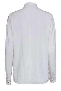 Elie Tahari - Ivory Crepe Snap-Up Blouse Sz S