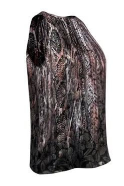 Elie Tahari - Metallic Printed Tank w/ Chain Fringe Sz XS