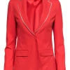 Elie Tahari - Orange Blazer w/ Beige Trim Sz 2