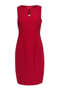 Elie Tahari - Red Sleeveless Sheath Dress Sz 6
