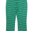Elie Tahari - Teal, Black & Yellow Cropped Pants Sz 2