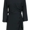 Elizabeth & James - Black Long Sleeve Ruched Dress Sz 2