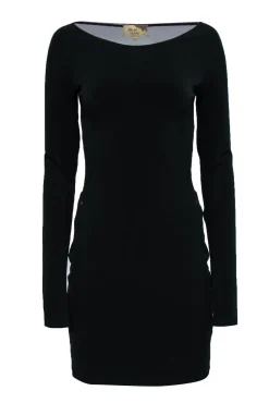 Elizabeth & James - Black Long Sleeve Bodycon Dress w/ Mesh Back Sz M