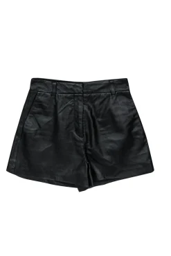 Elizabeth & James - Black Leather High Waisted Shorts Sz 0