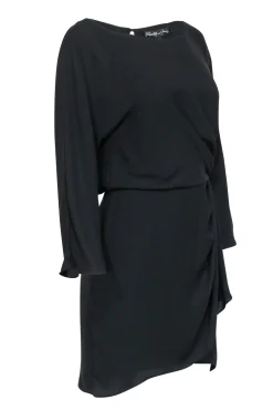Elizabeth & James - Black Long Sleeve Ruched Dress Sz 2