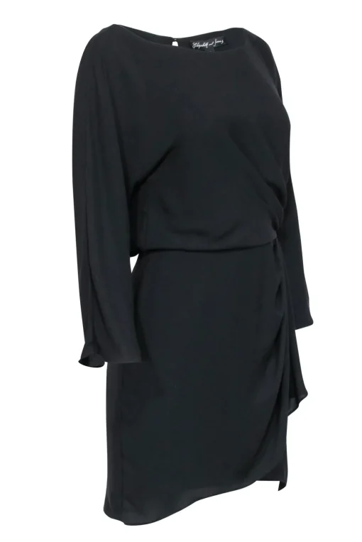 Elizabeth & James - Black Long Sleeve Ruched Dress Sz 2
