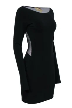 Elizabeth & James - Black Long Sleeve Bodycon Dress w/ Mesh Back Sz M