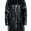 Elizabeth & James - Black Patent Hooded Jacket Sz S