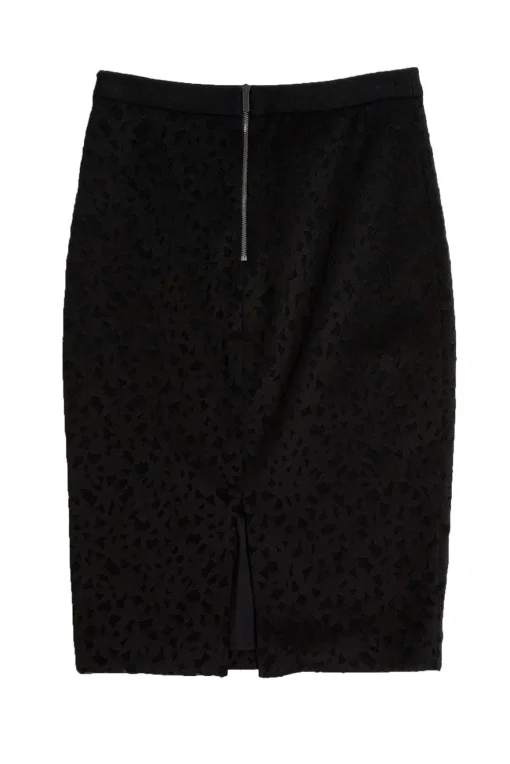 Elizabeth & James - Black Perforated Pencil Skirt Sz 4