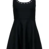 Elizabeth & James - Black Sleeveless Laser Cut Print Mini Dress Sz 6