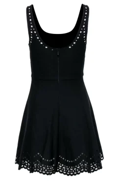 Elizabeth & James - Black Sleeveless Laser Cut Print Mini Dress Sz 6