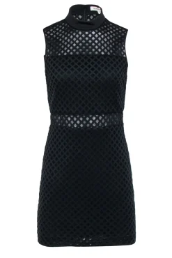 Elizabeth & James - Black w/ Mesh Diamond Laser Cut Detail Dress Sz 6