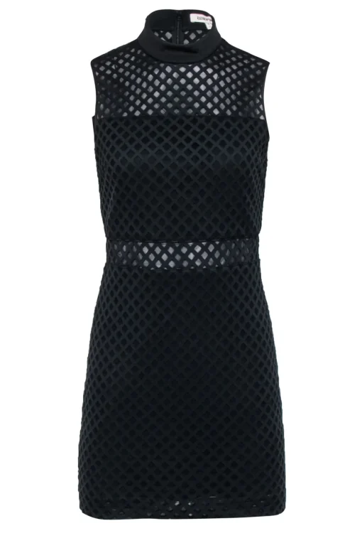 Elizabeth & James - Black w/ Mesh Diamond Laser Cut Detail Dress Sz 6