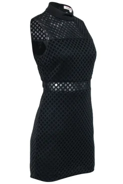 Elizabeth & James - Black w/ Mesh Diamond Laser Cut Detail Dress Sz 6