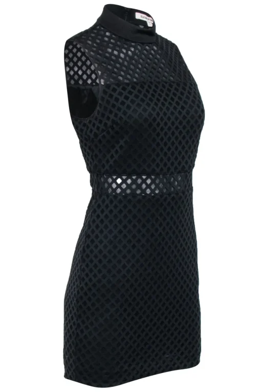 Elizabeth & James - Black w/ Mesh Diamond Laser Cut Detail Dress Sz 6