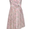 Elizabeth & James - Powder Pink & Cream Daisy Printed Silk A-Line Dress Sz 2