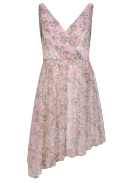 Elizabeth & James - Powder Pink & Cream Daisy Printed Silk A-Line Dress Sz 2