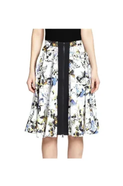 Elizabeth & James - Printed Zip Midi Skirt Sz 2