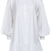 Elizabeth & James - White Quarter Button Down Shirt Dress Sz XS