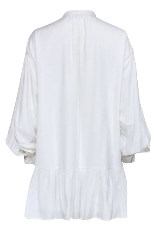 Elizabeth & James - White Quarter Button Down Shirt Dress Sz XS