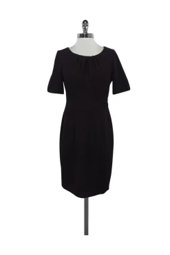 Ellen Tracy - Brown Textured Polyester Sheath Dress Sz 4