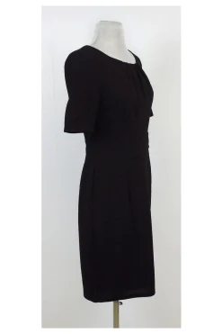 Ellen Tracy - Brown Textured Polyester Sheath Dress Sz 4